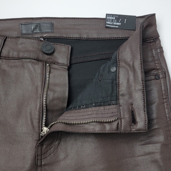 Kut from the Kloth Chocolate High Rise Faux Leather Coated Connie Ankle Sz 8 NEW - Picture 6 of 16